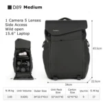 Cwatcun D89 Camera Backpack Waterproof Leather Film 15.6 Laptop Sleeve Bag - Image 4