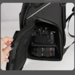 Cwatcun D89 Camera Backpack Waterproof Leather Film 15.6 Laptop Sleeve Bag - Image 5