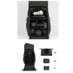 Cwatcun D89 Camera Backpack Waterproof Leather Film 15.6 Laptop Sleeve Bag - Image 6