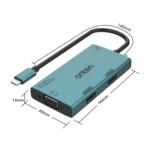 Onten M206 4K 60Hz 4 in 1 Type-C to Dual HDMI + VGA + 3.5mm Video Converter Adapter - Image 4