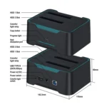 Onten UHD6 Dual Bay External Hard Drive Docking Station Expansion Base - Image 3