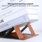 Magnetic PU Leather Tablet Laptop Folding Holder - Image 3