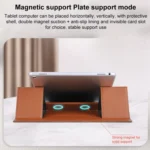 Magnetic PU Leather Tablet Laptop Folding Holder - Image 9