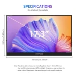 17.3 inch UHD 2560x1440P IPS Screen Portable Monitor - Image 9