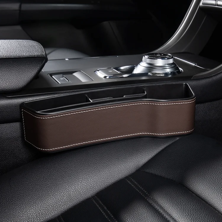 EDA00612503B_1.webp Car Multi-functional Console Box Cup Holder Seat Gap Side Storage Box, Leather Style - Image 2