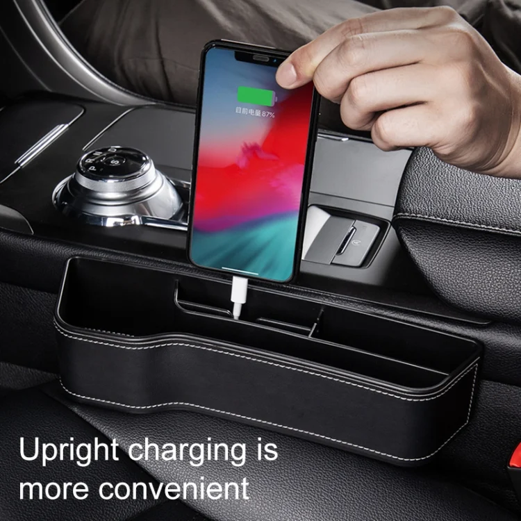 EDA00612503B_6.webp Car Multi-functional Console Box Cup Holder Seat Gap Side Storage Box, Leather Style - Image 7