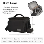 Cwatcun D67 Crossbody Camera Bag Photography Lens Shoulder Bag - Image 11