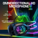 ONIKUMA X22 USB + 3.5mm Colorful Light Wired Gaming Headset with Mic, Cable length: 1.8m - Image 7