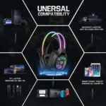 ONIKUMA X22 USB + 3.5mm Colorful Light Wired Gaming Headset with Mic, Cable length: 1.8m - Image 9