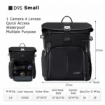 Cwatcun D95 Large Capacity Photography Backpack Shoulders Laptop Camera Bag - Image 12