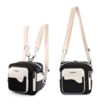 Cwatcun D118 Contrast Two Ways Backpack Cross-body Canera Bag