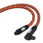 EMK 90 Degree Swivel Adjustable Right Angled 360 Degrees Rotatable Pulg Nylon Woven Mesh Optical Audio Cable - Image 3