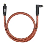 EMK 90 Degree Swivel Adjustable Right Angled 360 Degrees Rotatable Pulg Nylon Woven Mesh Optical Audio Cable - Image 4