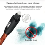 EMK 90 Degree Swivel Adjustable Right Angled 360 Degrees Rotatable Pulg Nylon Woven Mesh Optical Audio Cable - Image 7