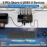KC-KVM303DH 8K 60Hz USB3.0 DP+DP+HDMI Triple Monitors KVM Switch - Image 4