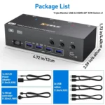 KC-KVM303DH 8K 60Hz USB3.0 DP+DP+HDMI Triple Monitors KVM Switch - Image 8