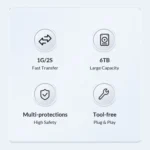 ORICO DZ25C3-CR 2.5-inch Type-C 5Gbps External Storage HDD Case - Image 3