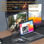 BYL-2401 8 in 1 Type-C to PD100W + USB3.0 + HDMI + DP + RJ45 HUB Docking Station - Image 4