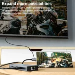 BYL-2401 8 in 1 Type-C to PD100W + USB3.0 + HDMI + DP + RJ45 HUB Docking Station - Image 8