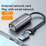 Yesido HB26 2 in 1 USB+USB-C/Type-C to Ethernet Adapter - Image 2