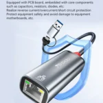 Yesido HB26 2 in 1 USB+USB-C/Type-C to Ethernet Adapter - Image 4