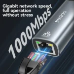 Yesido HB26 2 in 1 USB+USB-C/Type-C to Ethernet Adapter - Image 5