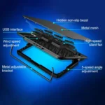 ICE COOREL Notebook Computer Base Speed Control Silent Six-fan Cooling Holder Cooling Rack, Style: Premium Edition - Image 3