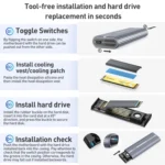 ORICO ACOM2-U4 40Gbps M.2 NVMe SSD Enclosure - Image 7