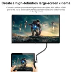 Micro HDMI Male Elbow to HDMI Female 4K UHD 18Gbps Connection Cable - Image 4