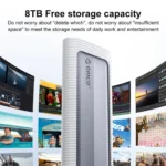 ORICO AXM2S-G2 10Gbps M.2 NVMe SSD Enclosure with 2 in 1 Type-C + USB-A Data Cable - Image 4