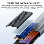 ORICO AXM2S-G2 10Gbps M.2 NVMe SSD Enclosure with 2 in 1 Type-C + USB-A Data Cable - Image 5