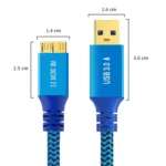 USB 3.0 Male To Micro USB 3.0 Male Braided Cable - Image 2