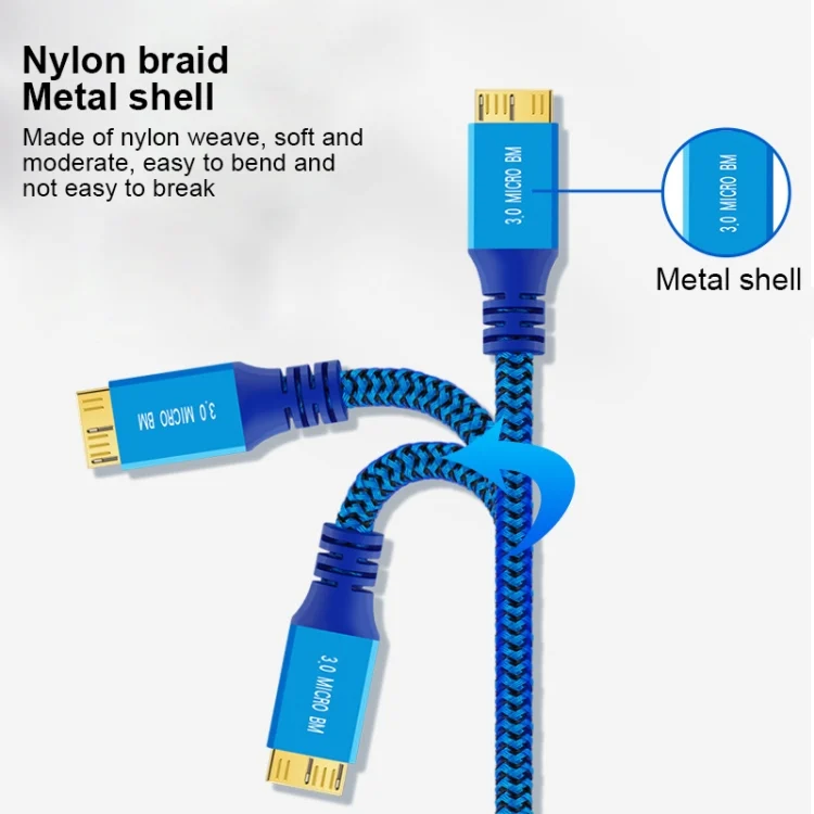 EDA006542701A_2.webp USB 3.0 Male To Micro USB 3.0 Male Braided Cable - Image 3