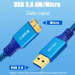 USB 3.0 Male To Micro USB 3.0 Male Braided Cable - Image 5