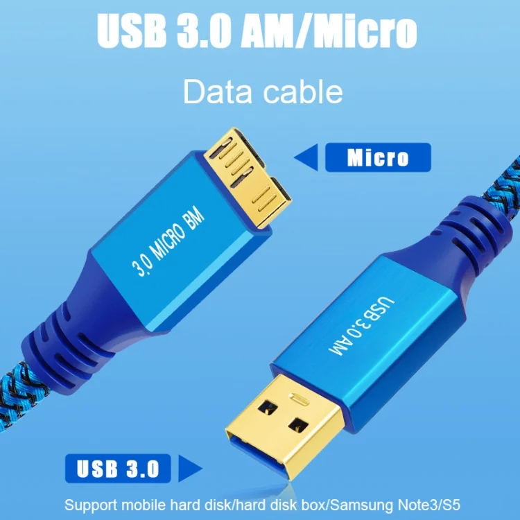 EDA006542701A_4.webp USB 3.0 Male To Micro USB 3.0 Male Braided Cable - Image 5