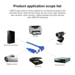 USB 3.0 A Male to B Male 90 Degree Connector Cable for Printer / Hard Disk, Length: 1m - Image 3