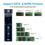 Aluminium Alloy M.2 NDFF&NVMe 2-in-1 External Hard Drive Enclosure - Image 4