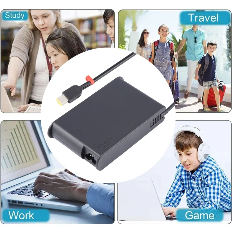 EDA0066315_B7.webp 135W 20V 6.75A Laptop Notebook Power Adapter For Lenovo Big Square USB - Image 8