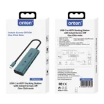 Onten UC123+ USB-C / Type-C to HDTV Multi-function HUB Docking Station with Button - Image 5