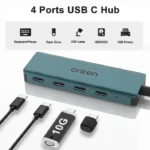 Onten UC620 10Gbps USB-C / Type-C to USB 3.2 Gen2 4 in 1 Multi-function HUB Docking Station - Image 5