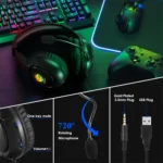 SoulBytes S20 RGB Light Gaming Headset with Mic - Image 7