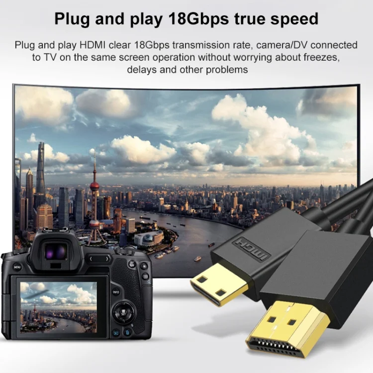 EDA006720801A_2.webp HDMI to Mini HDMI 4K UHD 18Gbps Video Connection Cable - Image 3