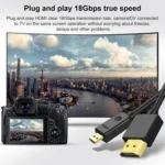 HDMI to Micro HDMI 4K UHD 18Gbps Video Connection Cable - Image 3