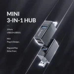ORICO MINI-U32L 3 in 1 USB Aluminum Alloy Mini HUB Adapter - Image 3