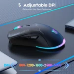 ONIKUMA CW917 RGB 4800DPI Dual Mode Wired + 2.4GHz Wireless Mouse - Image 5
