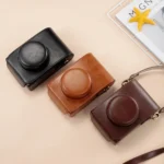 Full Body Leather Camera Case Bag with Strap - Image 7