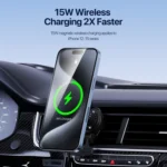 V5 15W Qi2 Air Outlet Car Transparent Magnetic Wireless Charging Holder - Image 2