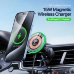 V5 15W Qi2 Air Outlet Car Transparent Magnetic Wireless Charging Holder - Image 3