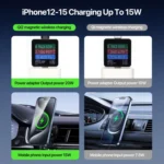 V5 15W Qi2 Air Outlet Car Transparent Magnetic Wireless Charging Holder - Image 4