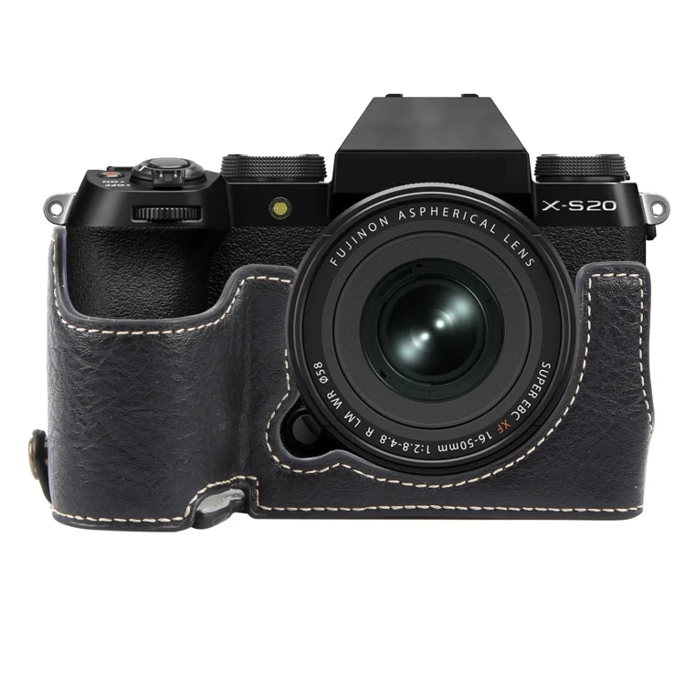 Buffalo Texture PU Leather Camera Half Case Base